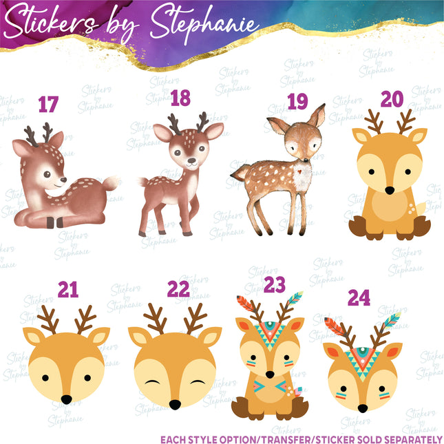 (s02A-245) Baby Deer Fawn Graphic Iron-On Transfer or Sticker
