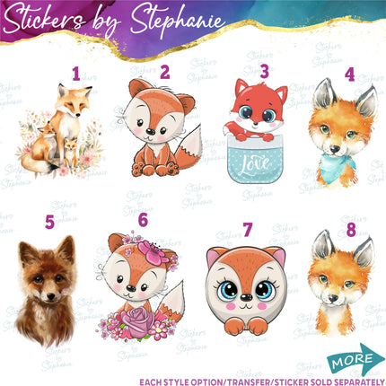 (s02A-258) Fox Red Foxes Graphic Iron-On Transfer or Sticker