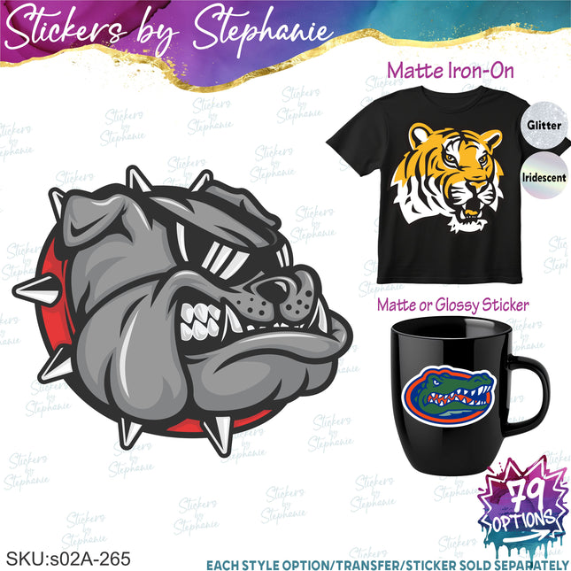 (s02A-265) Animal Sports Team Mascots Illustrated Graphic Iron-On Transfer or Sticker