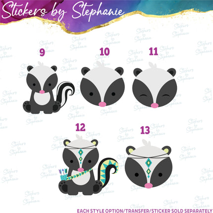 (s02A-298) Skunk Graphic Iron-On Transfer or Sticker