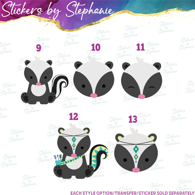 (s02A-298) Skunk Graphic Iron-On Transfer or Sticker