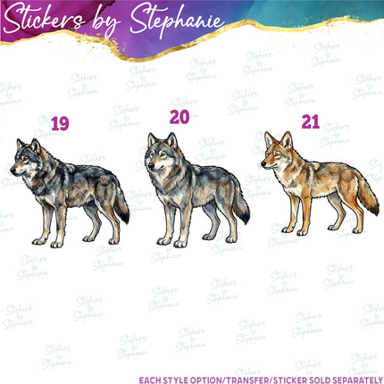 (s02A-303) Wolf Wolves Graphic Iron-On Transfer or Sticker
