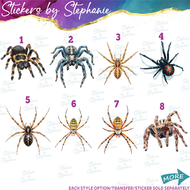 (s02A-339) Tarantula Spider Illustrated Graphic Iron-On Transfer or Sticker