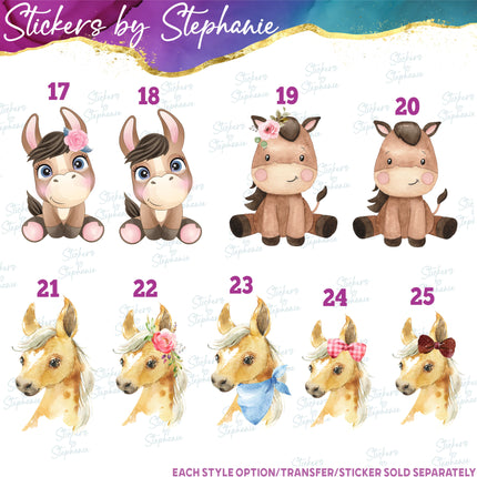 (s02A-349) Horse Pony Cartoon Graphic Iron-On Transfer or Sticker