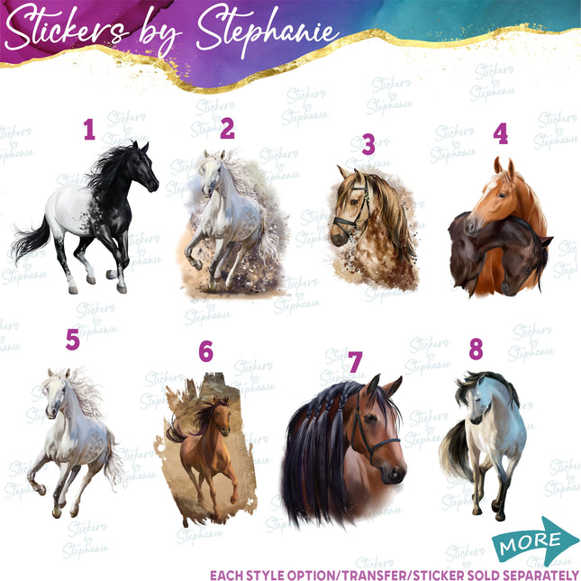 (s02A-352) Horse Illustrated Graphic Iron-On Transfer or Sticker