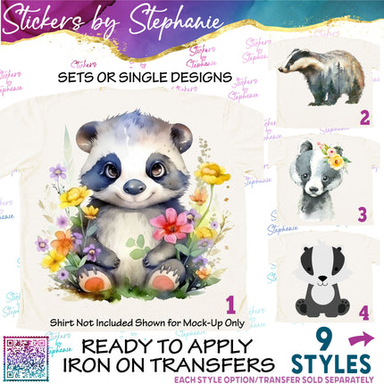 (s02A-386) Badger Graphic Iron-On Transfer or Sticker