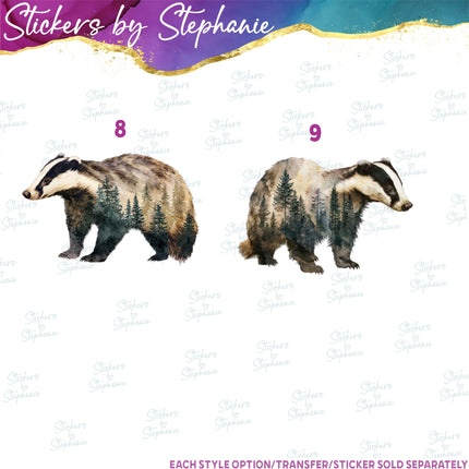 (s02A-386) Badger Graphic Iron-On Transfer or Sticker