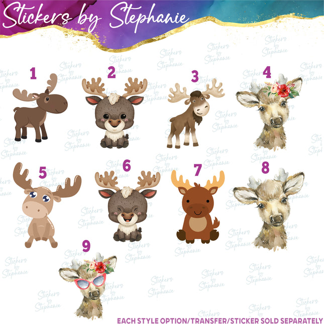 (s02A-388) Moose Graphic Iron-On Transfer or Sticker