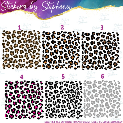 (s02A-410) Leopard Print Pattern Cheetah Spots Iron-On Transfer or Sticker