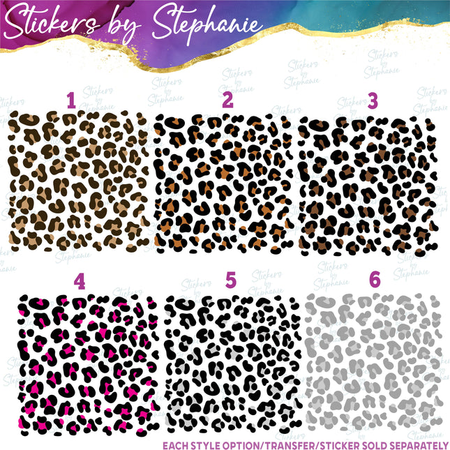 (s02A-410) Leopard Print Pattern Cheetah Spots Iron-On Transfer or Sticker