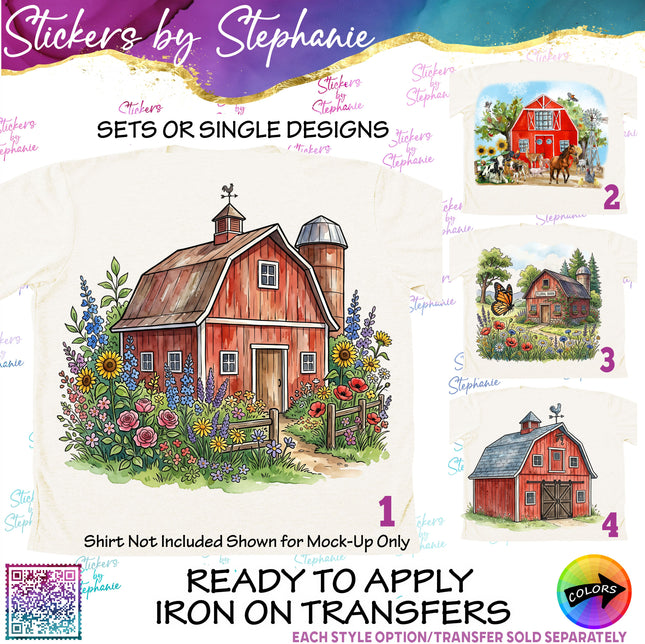 (s02A-068) Barn Farm Animals Iron-On Transfer or Sticker