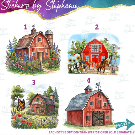 (s02A-068) Barn Farm Animals Iron-On Transfer or Sticker