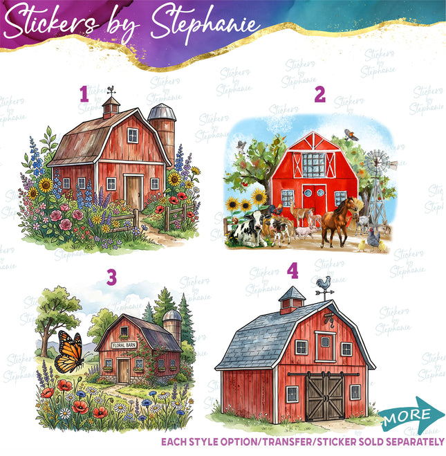 (s02A-068) Barn Farm Animals Iron-On Transfer or Sticker