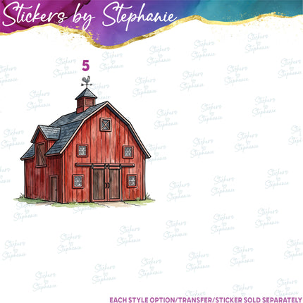 (s02A-068) Barn Farm Animals Iron-On Transfer or Sticker