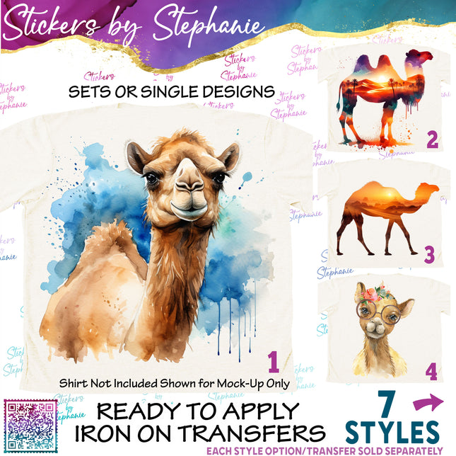 (s02A-085) Camel Graphic Iron-On Transfer or Sticker