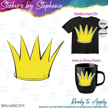 (s02C-011) Max Crown Graphic Iron-On Transfer or Sticker