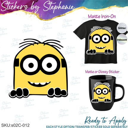 (s02C-012) Minion Graphic Iron-On Transfer or Sticker