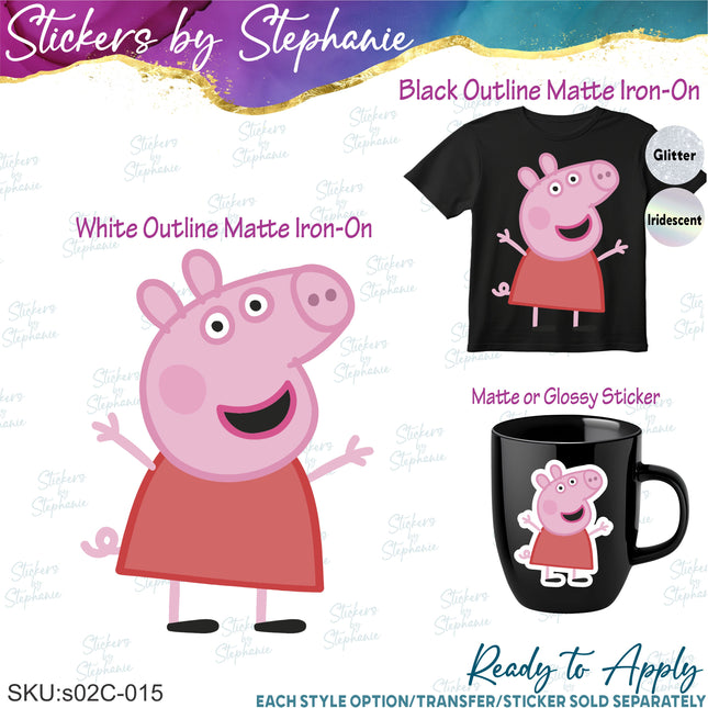 (s02C-015) Peppa Pig Graphic Iron-On Transfer or Sticker