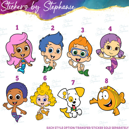 (s02C-016) Bubble Guppies Graphic Iron-On Transfer or Sticker