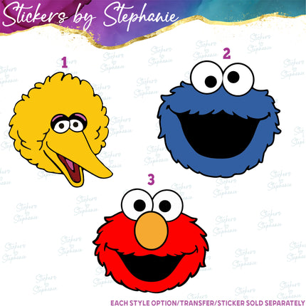 (s02C-017) Sesame Street Graphic Iron-On Transfer or Sticker