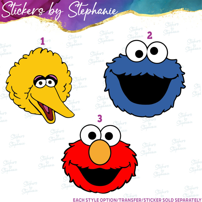 (s02C-017) Sesame Street Graphic Iron-On Transfer or Sticker