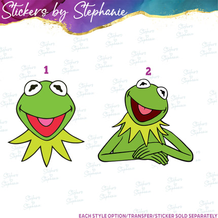 (s02C-018) Kermit the Frog Graphic Iron-On Transfer or Sticker