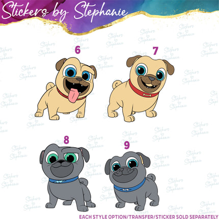 (s02C-019) Puppy Pals Graphic Iron-On Transfer or Sticker