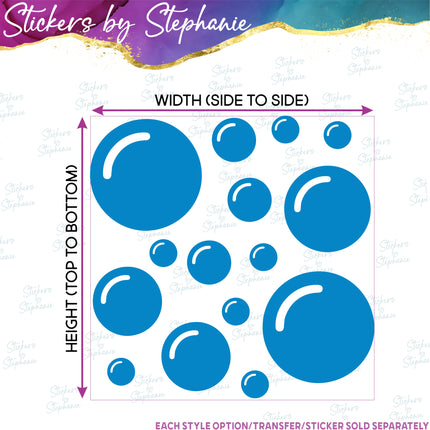 (s02C-024) Bubbles Graphic Iron-On Transfer or Sticker
