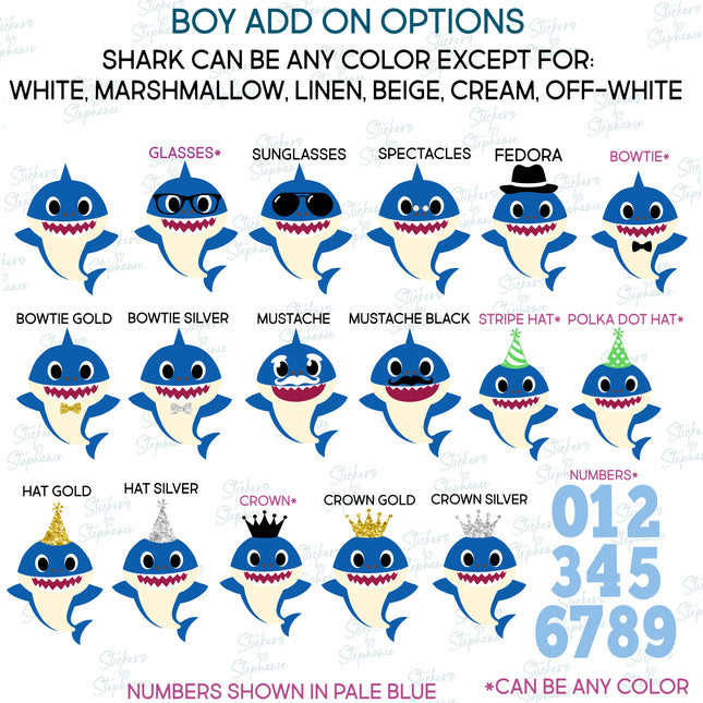 (s02C-025) Baby Shark Graphic Iron-On Transfer or Sticker