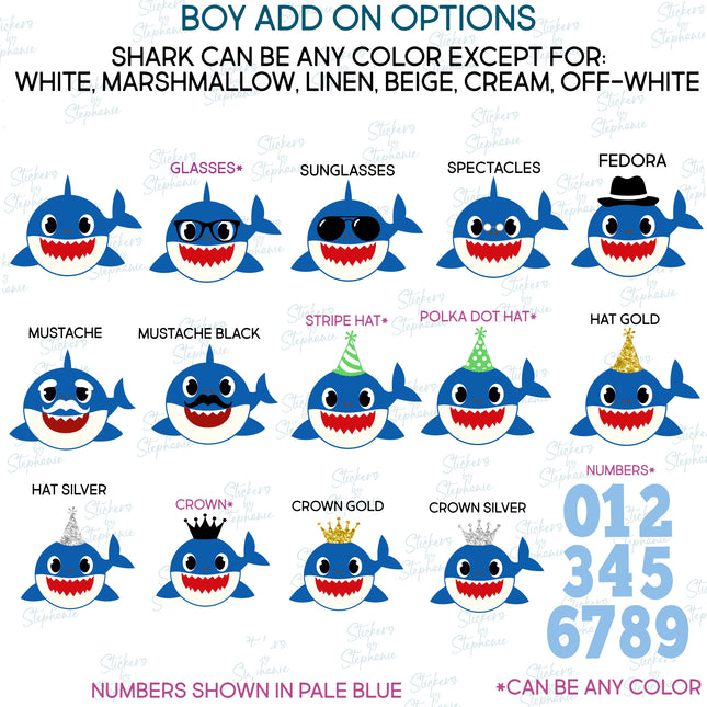 (s02C-027) Baby Shark Graphic Iron-On Transfer or Sticker