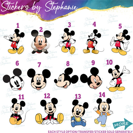 (s02C-036) Mickey Mouse Graphic Iron-On Transfer or Sticker