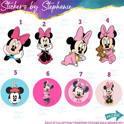 (s02C-037) Minnie Mouse Graphic Iron-On Transfer or Sticker