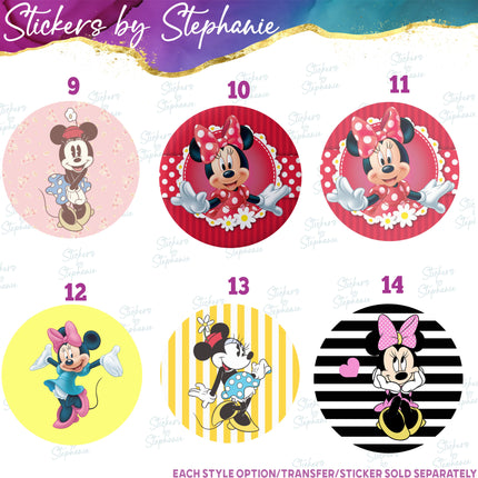 (s02C-037) Minnie Mouse Graphic Iron-On Transfer or Sticker