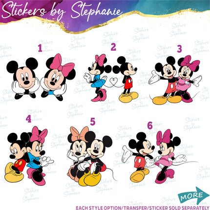 (s02C-038) Mickey & Minnie Graphic Iron-On Transfer or Sticker