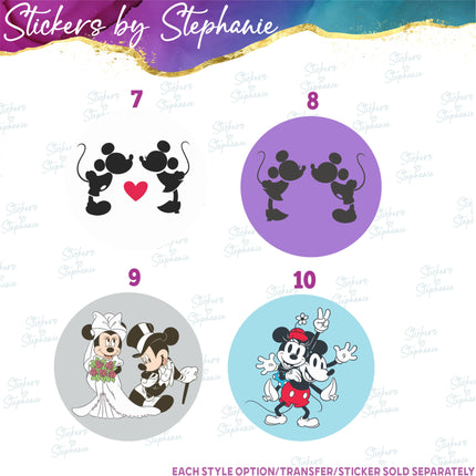 (s02C-038) Mickey & Minnie Graphic Iron-On Transfer or Sticker