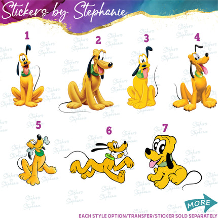 (s02C-039) Pluto & Mickey Graphic Iron-On Transfer or Sticker