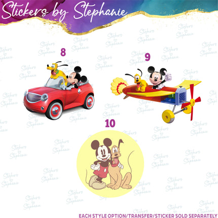 (s02C-039) Pluto & Mickey Graphic Iron-On Transfer or Sticker