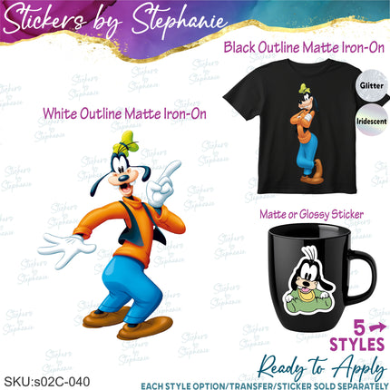 (s02C-040) Goofy Graphic Iron-On Transfer or Sticker