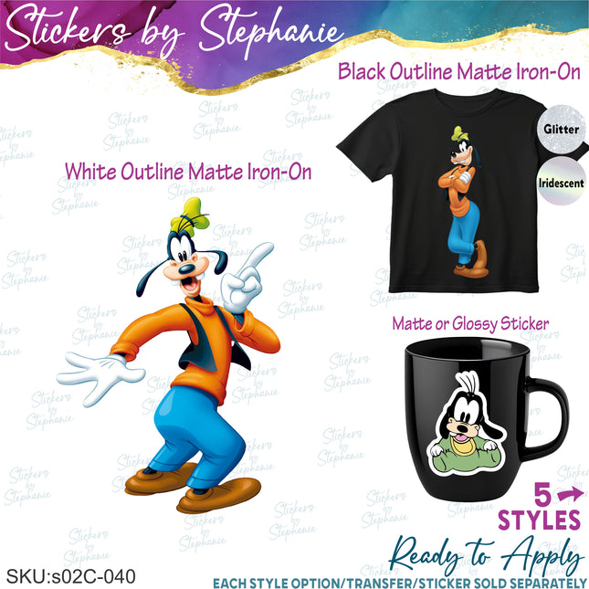 (s02C-040) Goofy Graphic Iron-On Transfer or Sticker