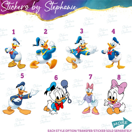 (s02C-041) Donald Daisy Duck Graphic Iron-On Transfer or Sticker