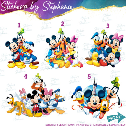 (s02C-042) Mickey & Pals Graphic Iron-On Transfer or Sticker