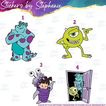 (s02C-046) Mike Sully Boo Graphic Iron-On Transfer or Sticker