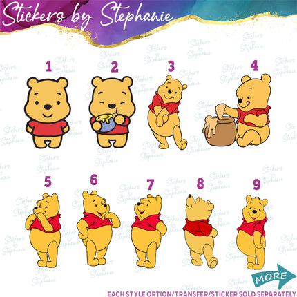 (s02C-047) Winnie the Pooh Graphic Iron-On Transfer or Sticker