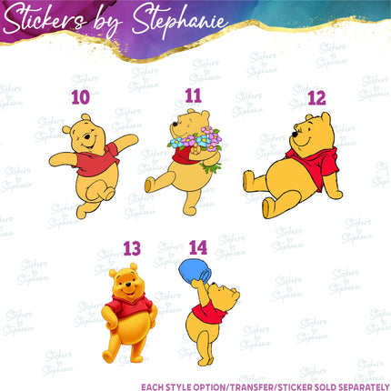 (s02C-047) Winnie the Pooh Graphic Iron-On Transfer or Sticker