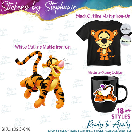 (s02C-048) Tigger Graphic Iron-On Transfer or Sticker