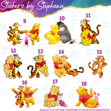 (s02C-051) Pooh & Friends Graphic Iron-On Transfer or Sticker