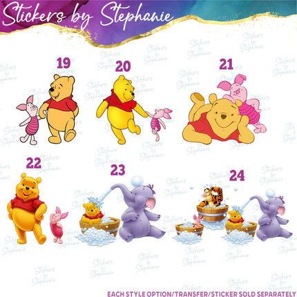 (s02C-051) Pooh & Friends Graphic Iron-On Transfer or Sticker
