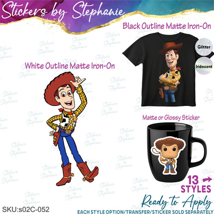 (s02C-052) Woody Toy Story Graphic Iron-On Transfer or Sticker
