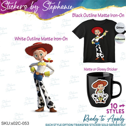 (s02C-053) Jessie Toy Story Graphic Iron-On Transfer or Sticker