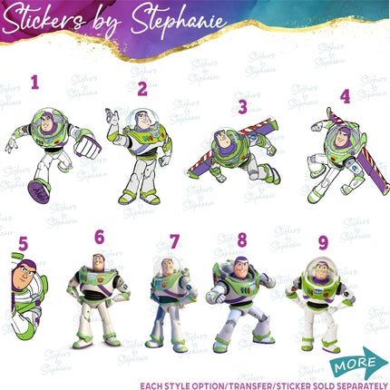 (s02C-054) Buzz Lightyear Toy Story Graphic Iron-On Transfer or Sticker